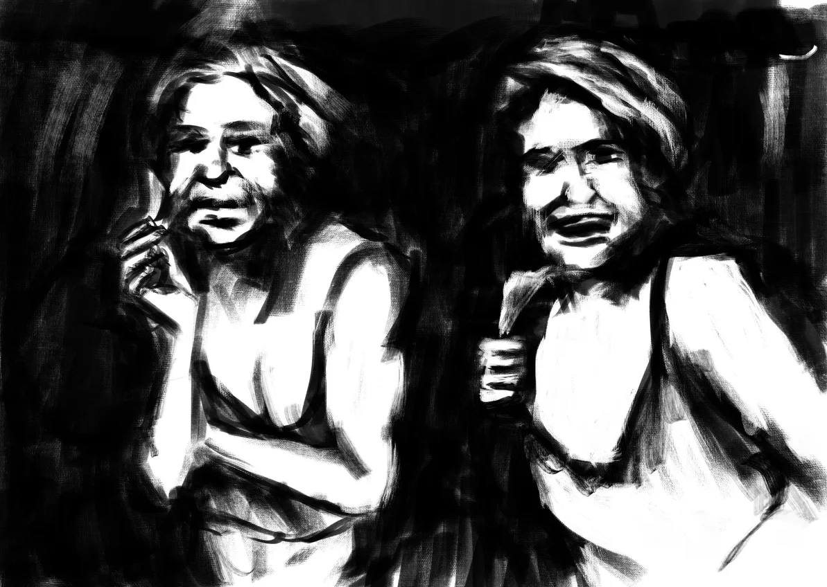 Liegende, Beine angezogen